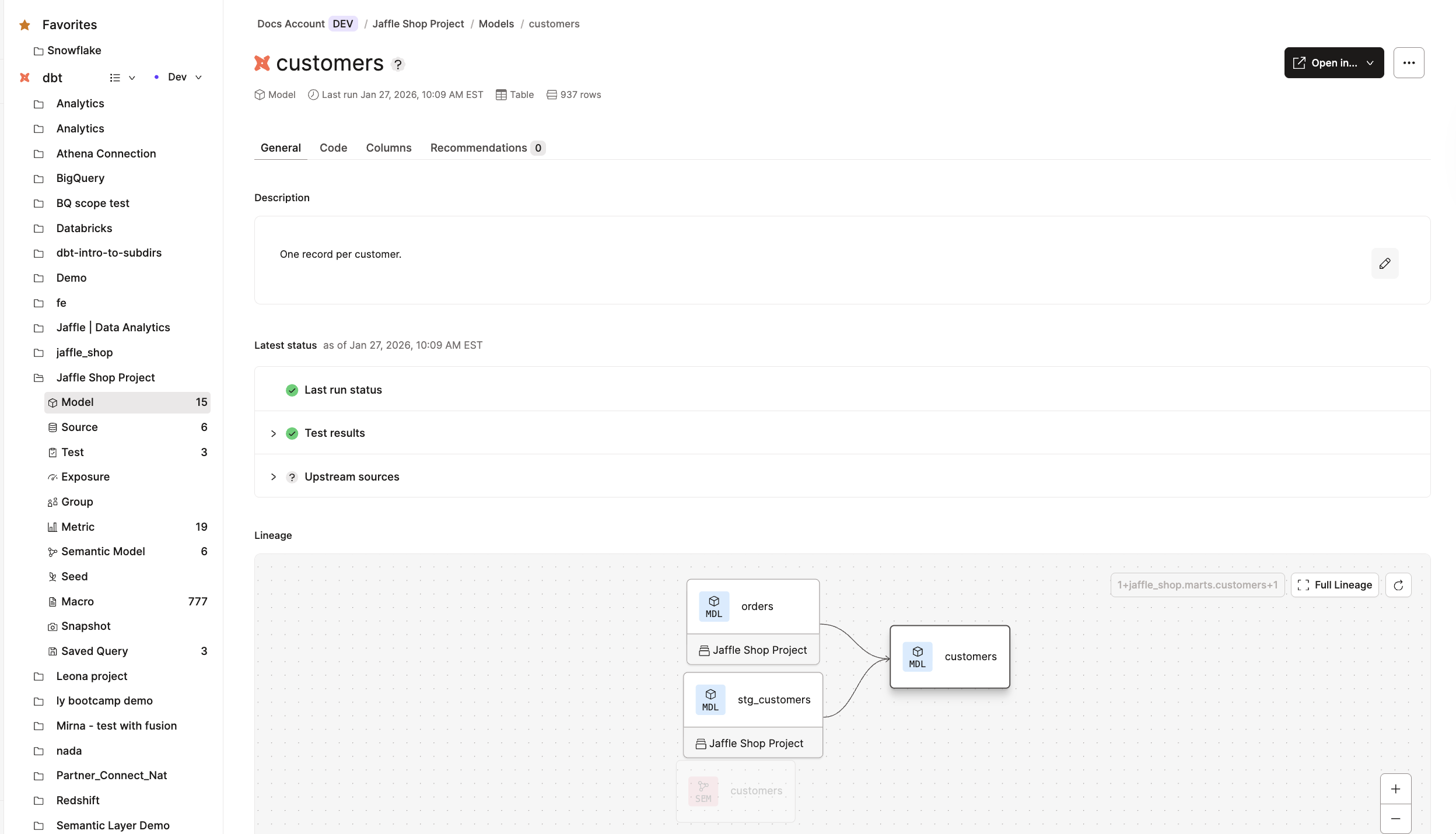 Example of resource details Example of resource details